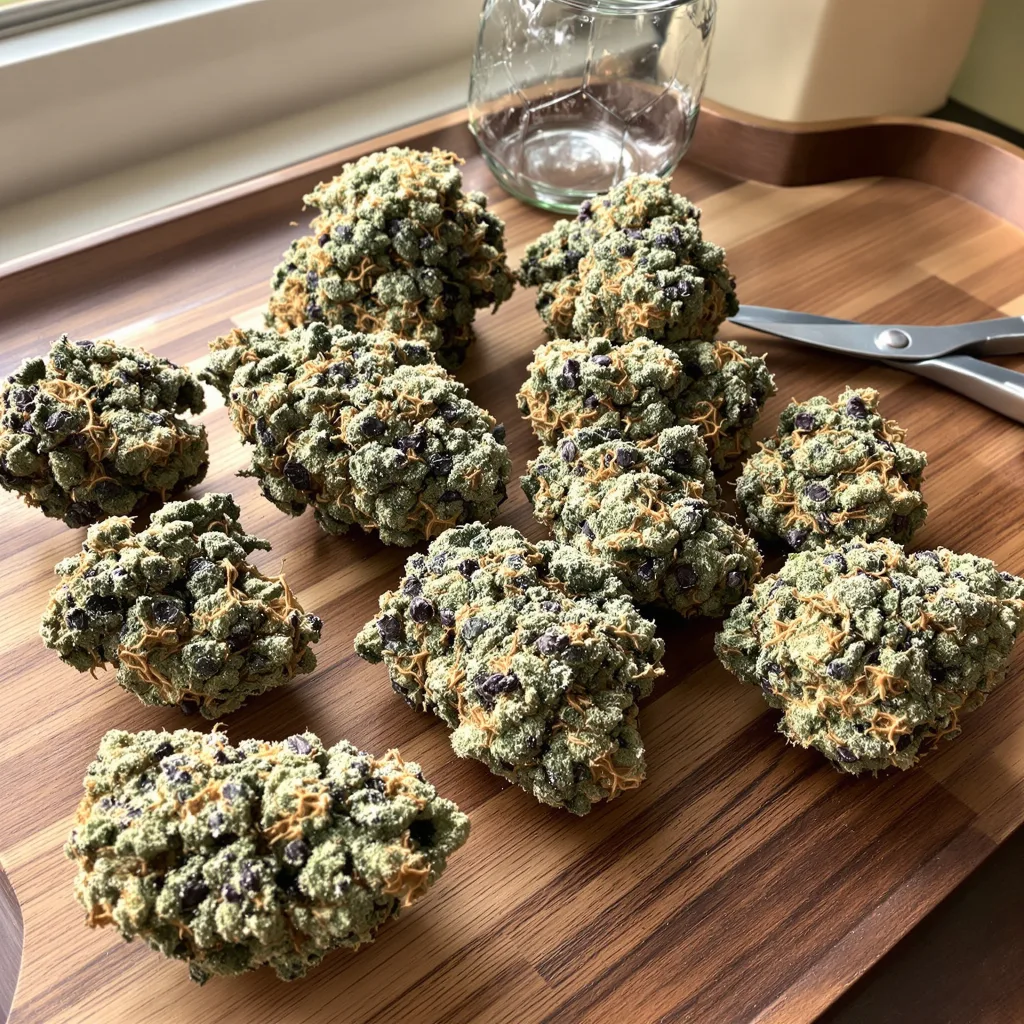 Alien OG 50% indica / 50% sativa — flor con tricomas visibles