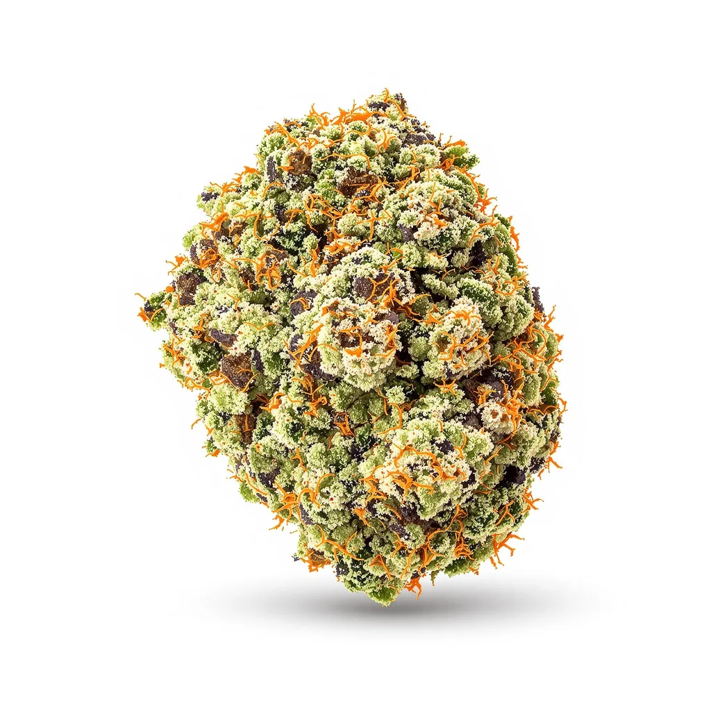 Alien OG 50% indica / 50% sativa — flor con tricomas visibles
