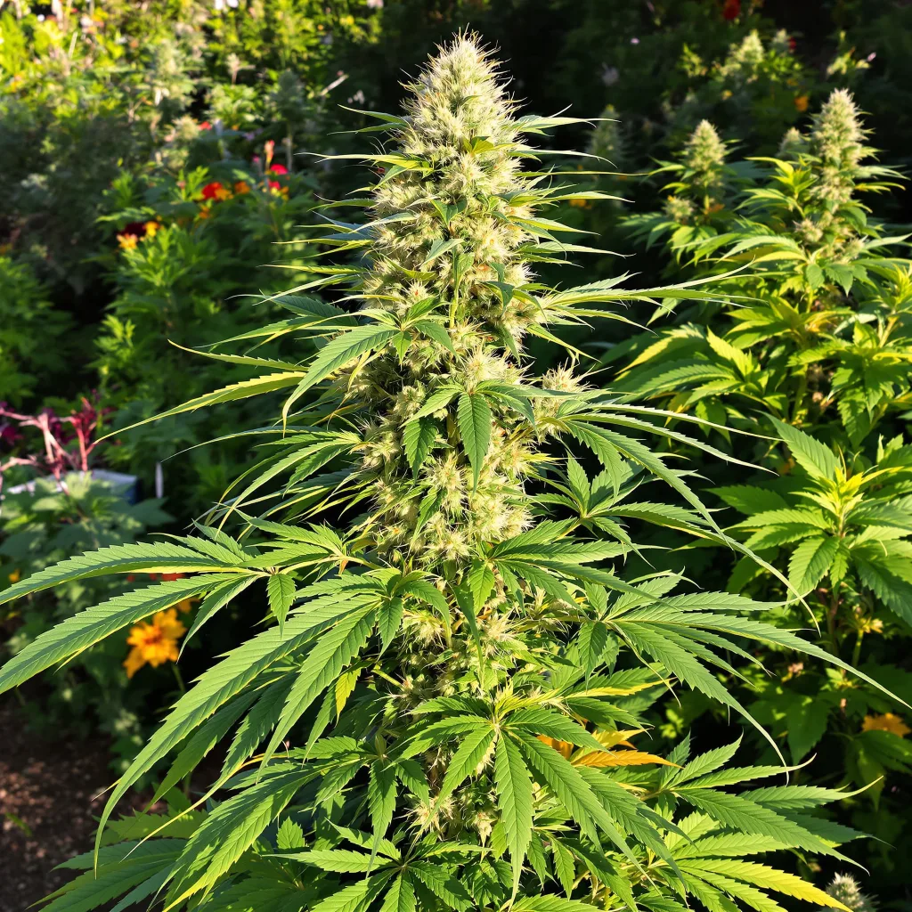 Alien Reunion 49% indica / 51% sativa — flor con tricomas visibles