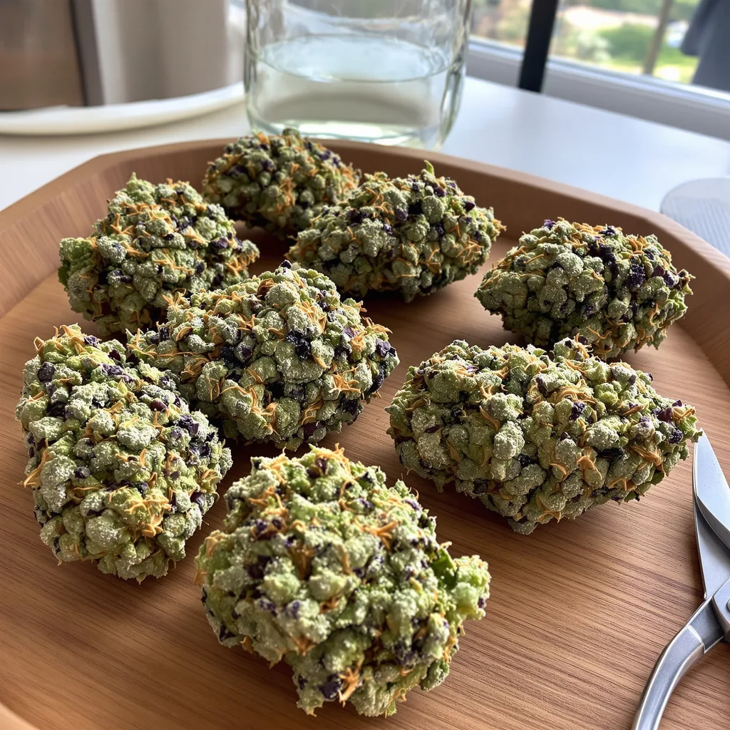 Alien Rock Candy 41% indica / 59% sativa — flor con tricomas visibles