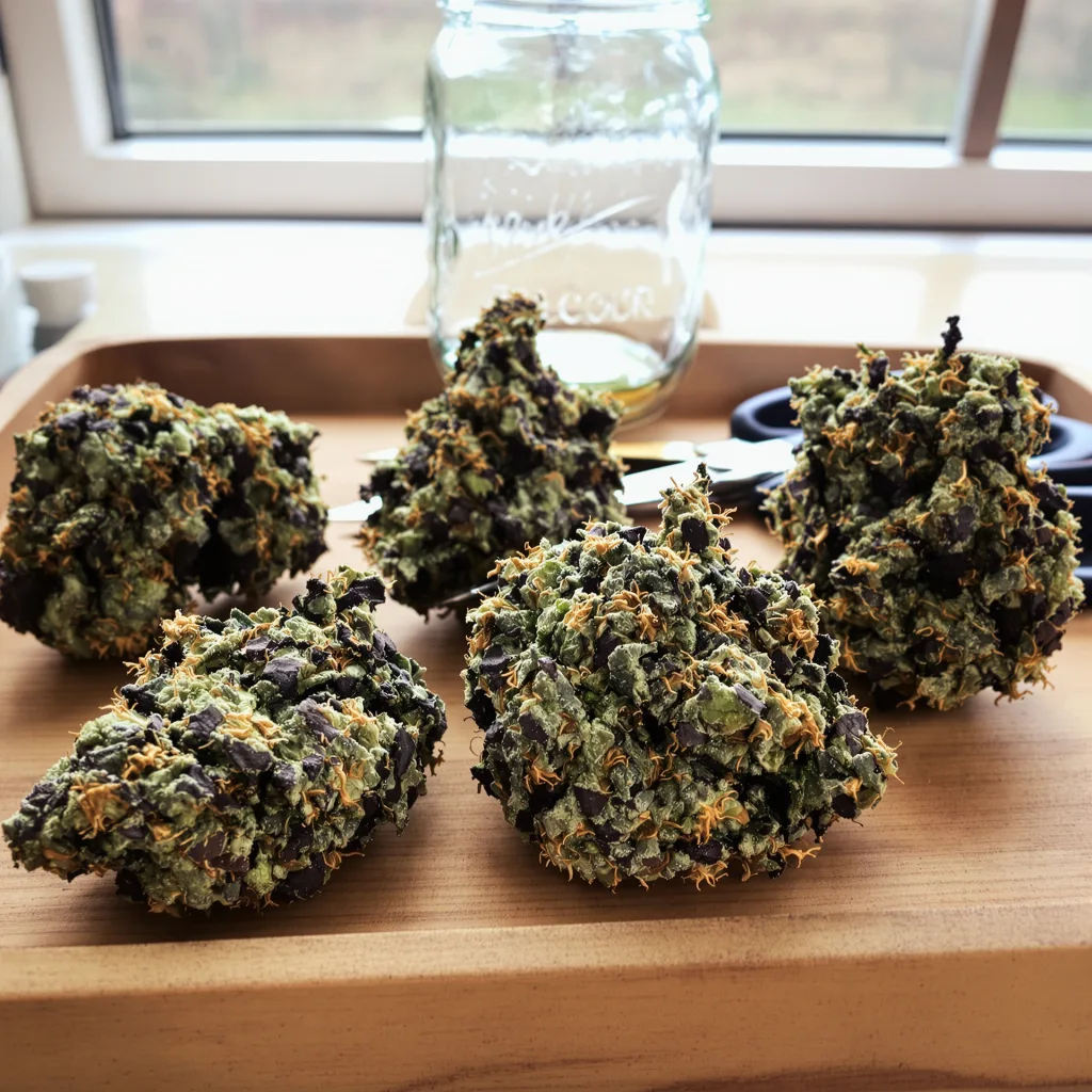 Aliens On Moonshine 85% indica / 15% sativa — flor con tricomas visibles
