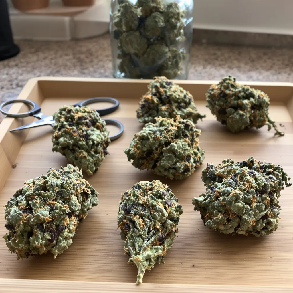 Aliens On Moonshine 85% indica / 15% sativa — flor con tricomas visibles