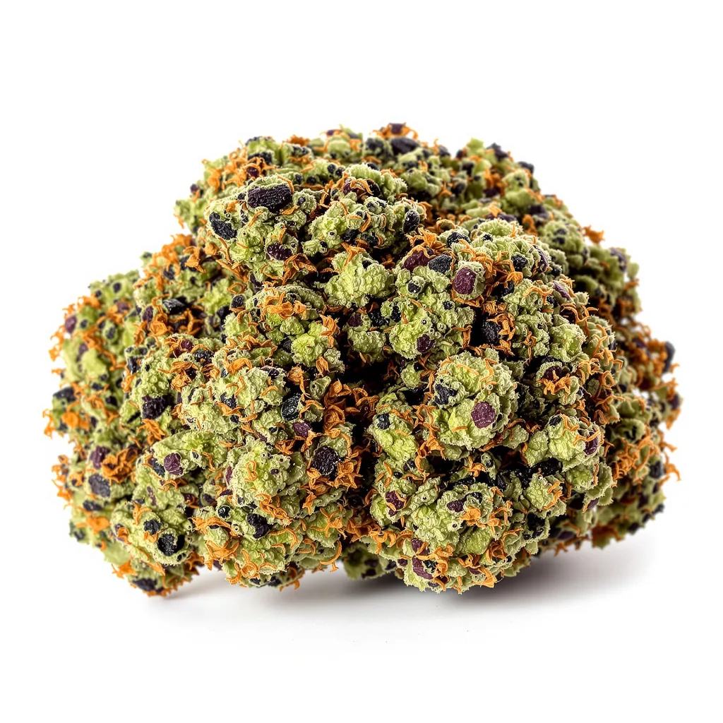Aliens On Moonshine 85% indica / 15% sativa — flor con tricomas visibles