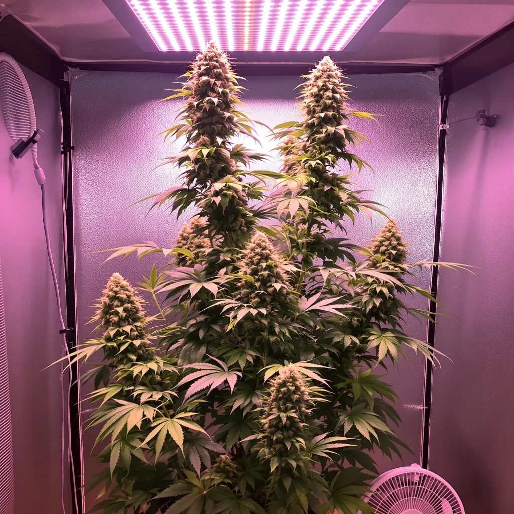 Planta de cannabis Alpha Blue en fase de floración — 150-200 cm feminizada