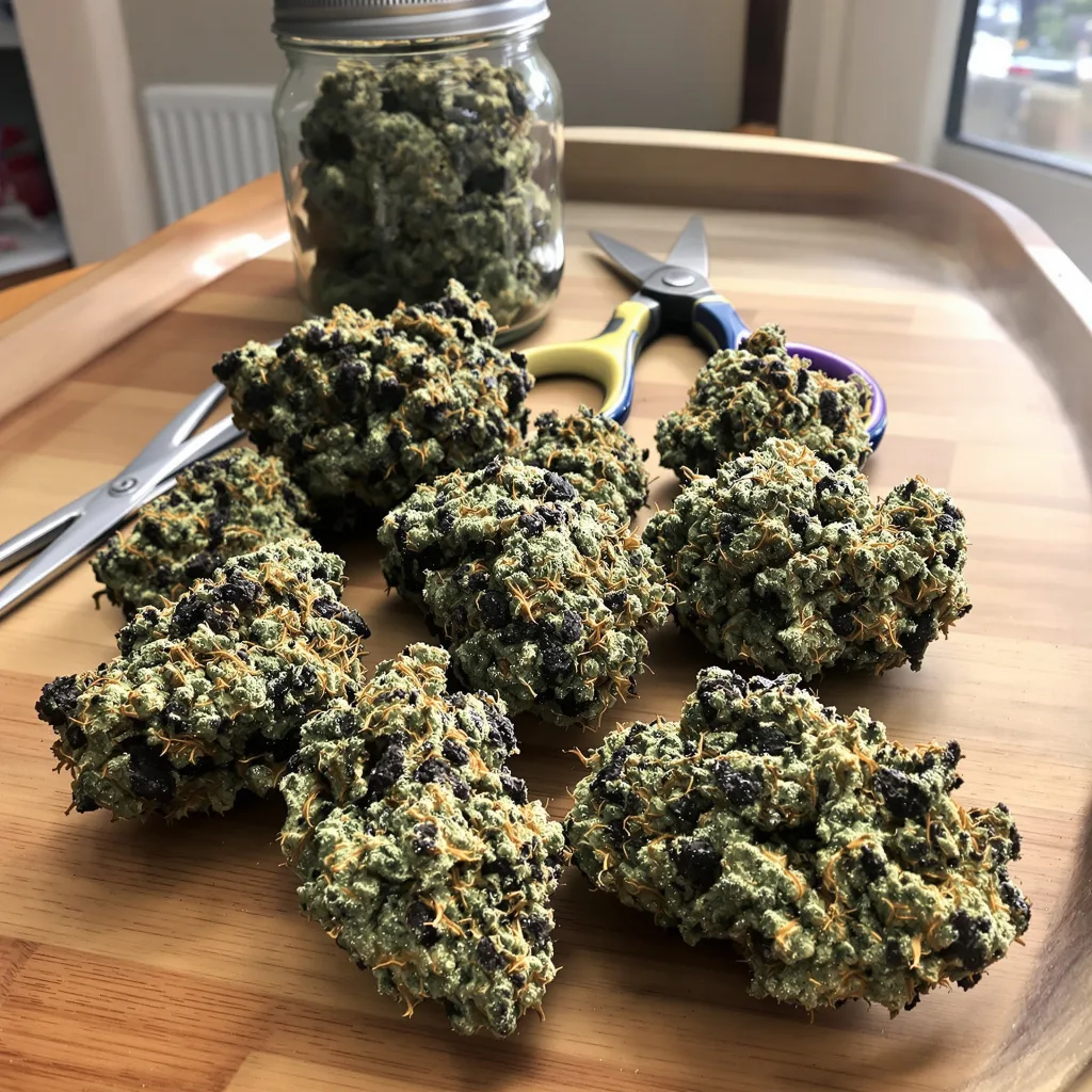 Alpine Star 65% indica / 35% sativa — flor con tricomas visibles
