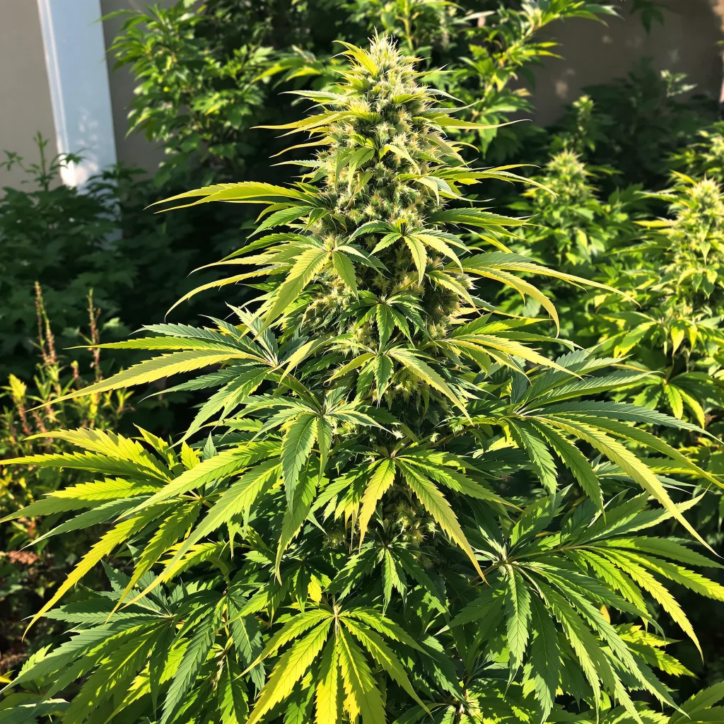 Alpine Star 65% indica / 35% sativa — flor con tricomas visibles