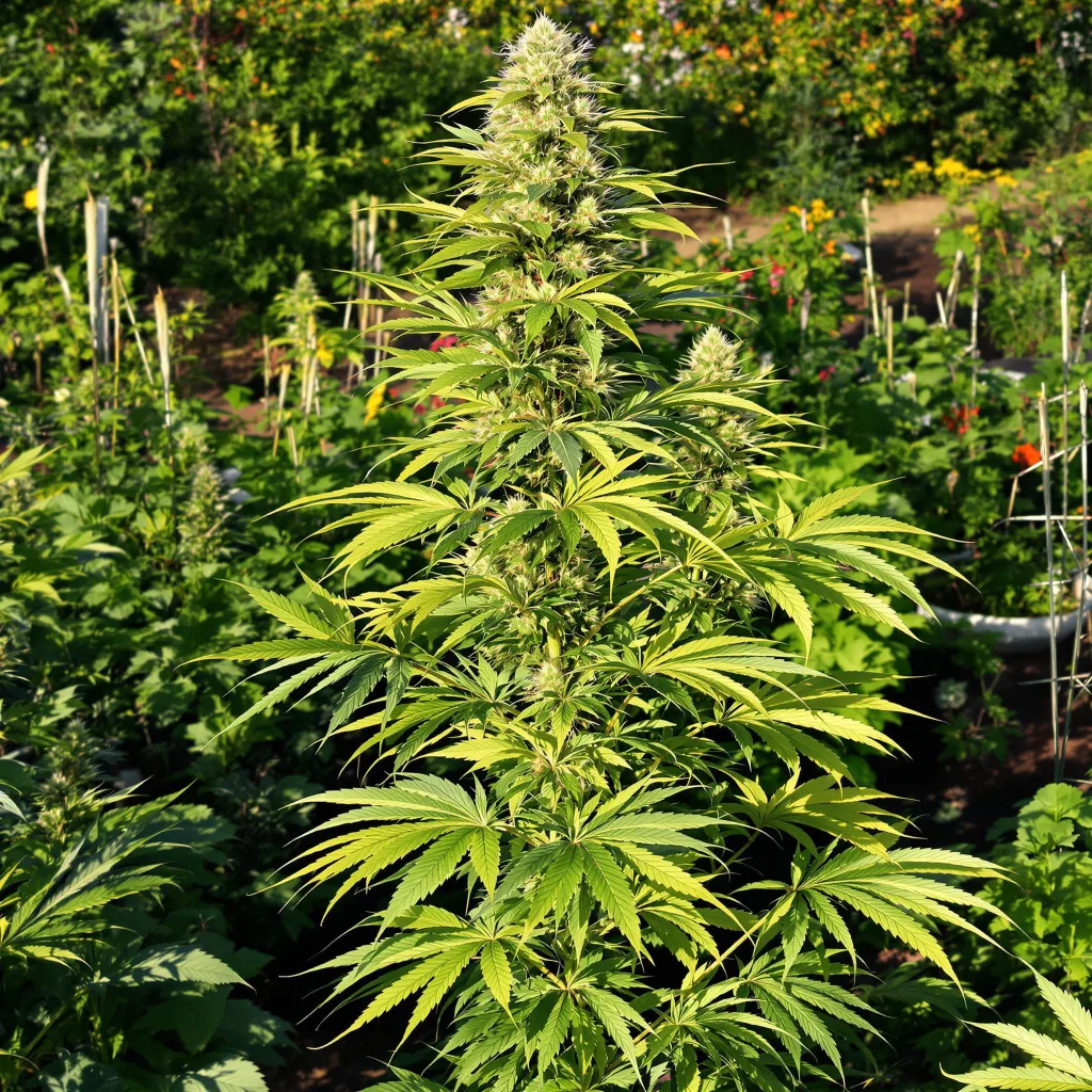 Ambrosia 16% indica / 84% sativa — flor con tricomas visibles