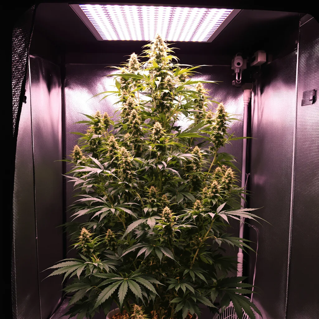 Planta de cannabis American Haze en fase de floración — 60-100 cm autofloración