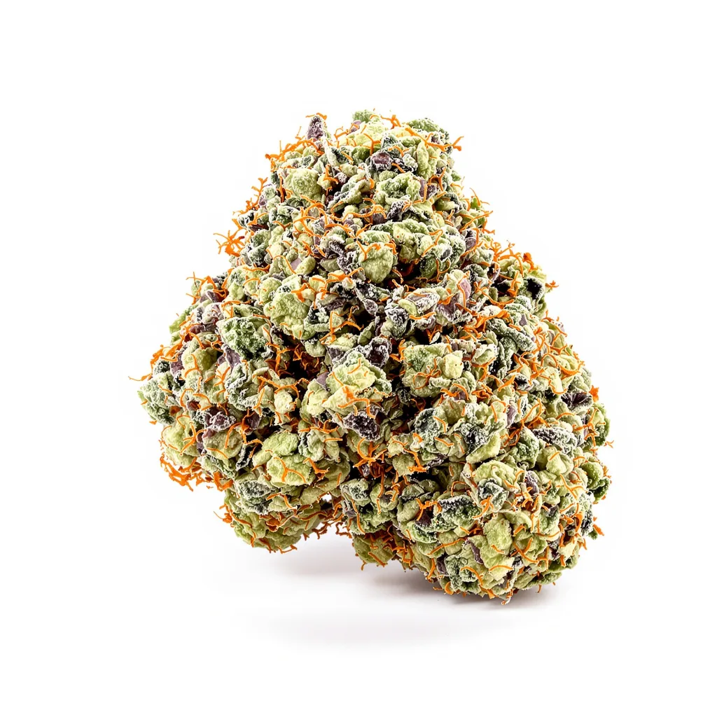 American Strain Mixpack 35% indica / 65% sativa — flor con tricomas visibles