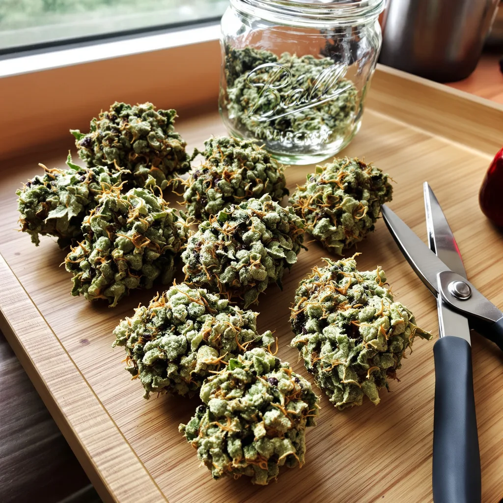 American Strains Pack 40% indica / 60% sativa — flor con tricomas visibles
