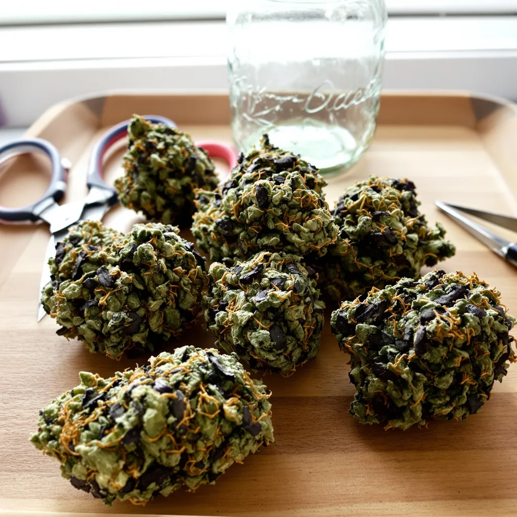 Americano 80% indica / 20% sativa — flor con tricomas visibles