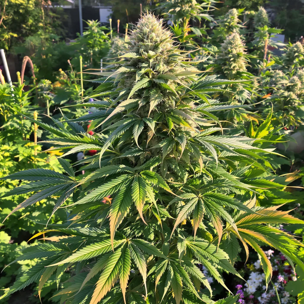 Americano 80% indica / 20% sativa — flor con tricomas visibles