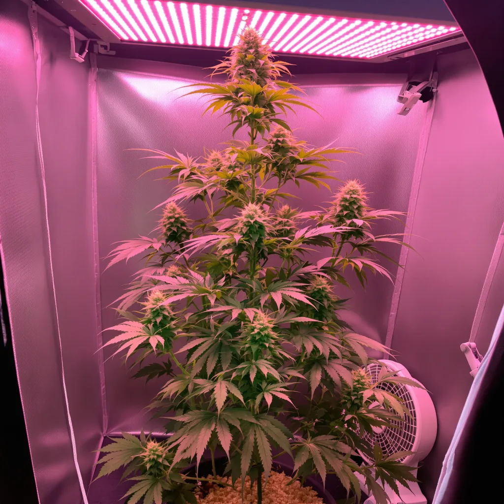 Planta de cannabis Amherst Diesel en fase de floración — 60-100 cm autofloración