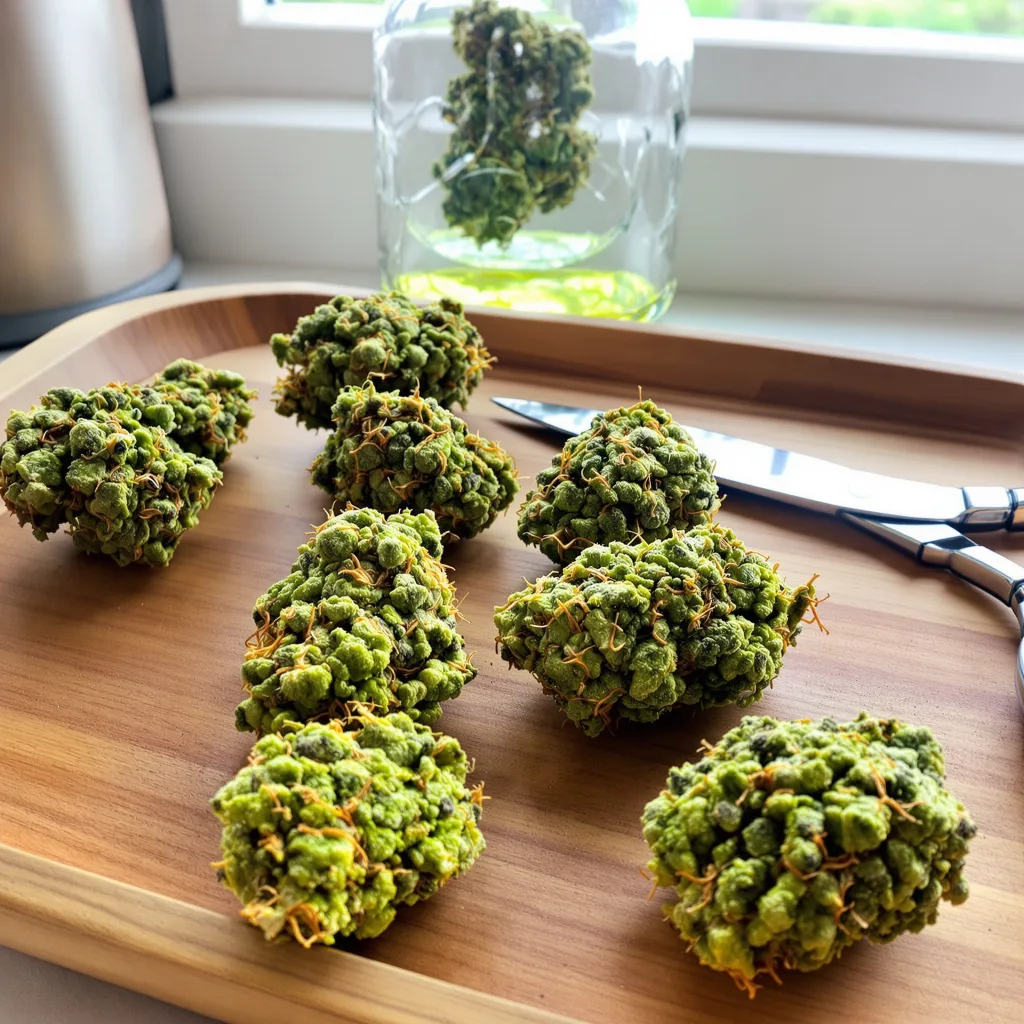 Amnesia Haze 12% indica / 88% sativa — flor con tricomas visibles