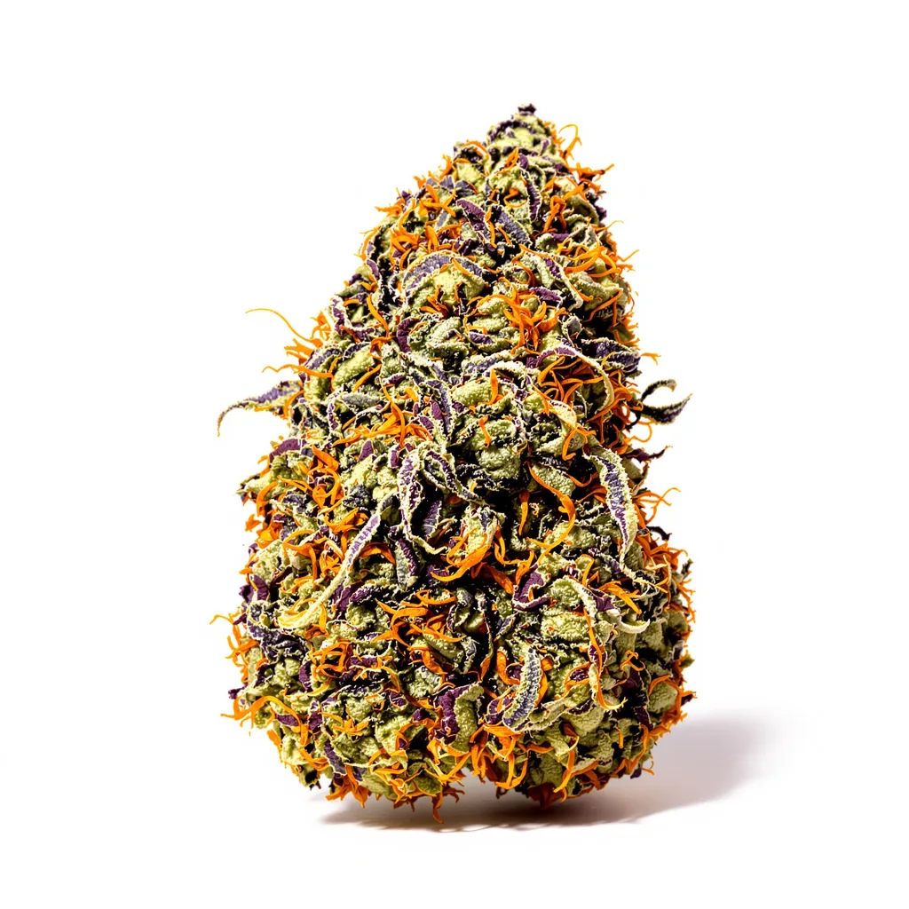 Ancient Kush 78% indica / 22% sativa — flor con tricomas visibles