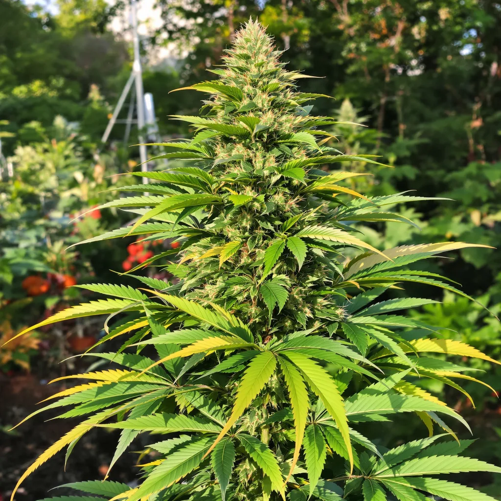 Ancient OG 77% indica / 23% sativa — flor con tricomas visibles