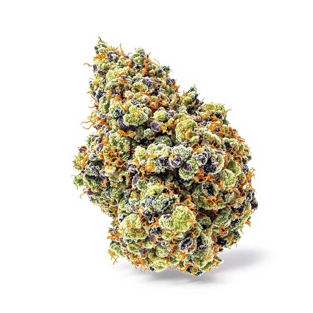 Ape Shit 44% indica / 56% sativa — flor con tricomas visibles