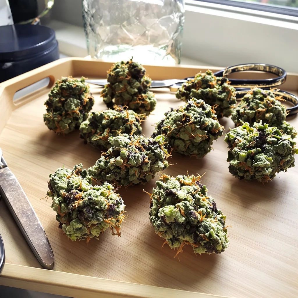 Apple Betty 38% indica / 62% sativa — flor con tricomas visibles