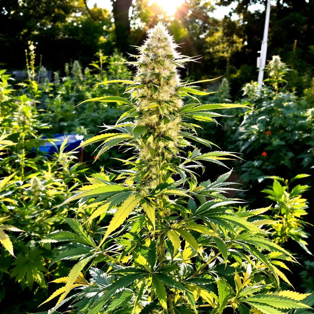Apple Crisp 53% indica / 47% sativa — flor con tricomas visibles