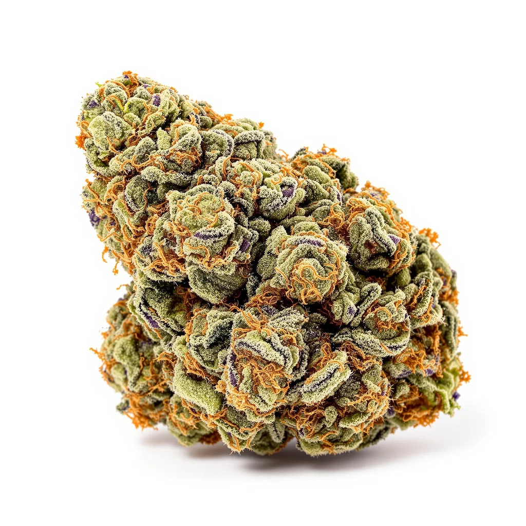 Apple Fritter 60% indica / 40% sativa — flor con tricomas visibles