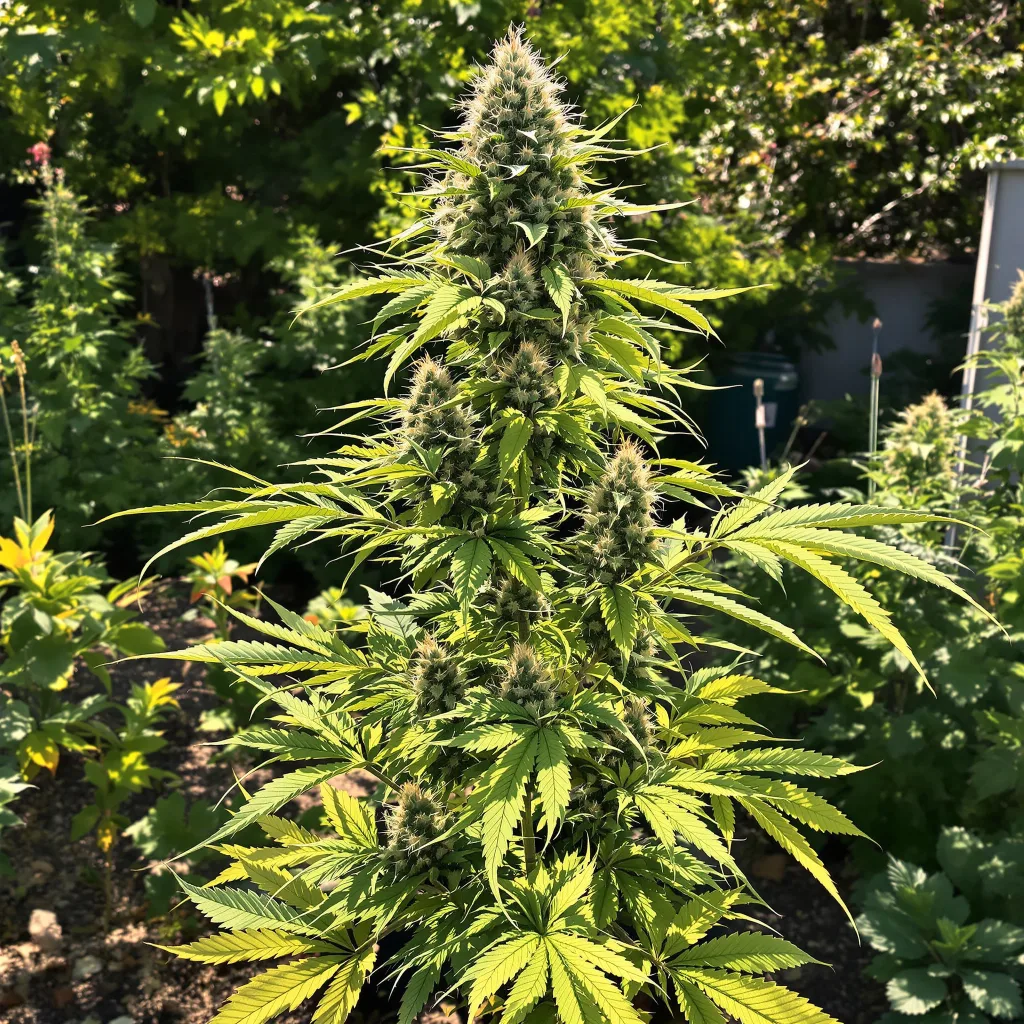 Apple Pie 56% indica / 44% sativa — flor con tricomas visibles