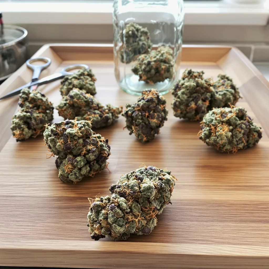 Appleberry 89% indica / 11% sativa — flor con tricomas visibles