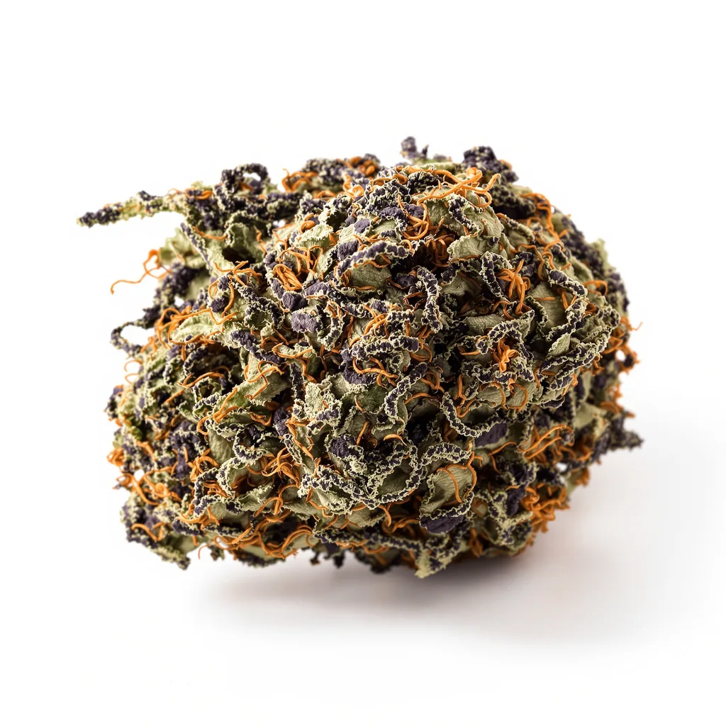 Appleberry 89% indica / 11% sativa — flor con tricomas visibles