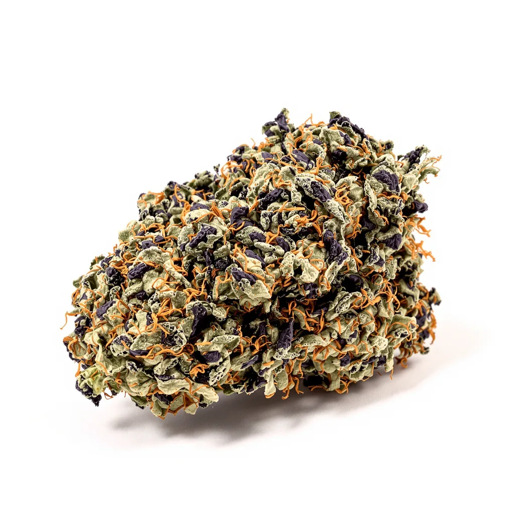 Appleberry 89% indica / 11% sativa — flor con tricomas visibles