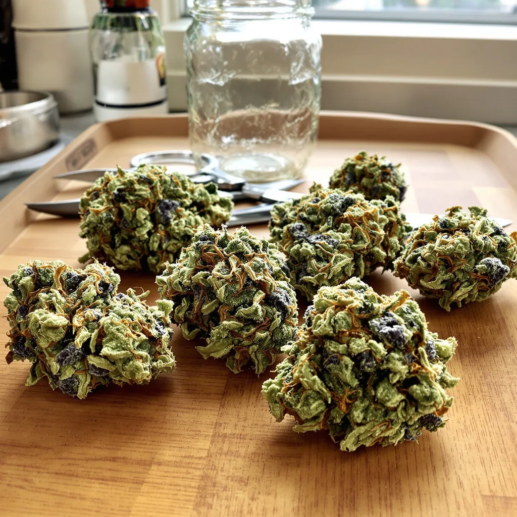 Apples and Bananas 60% indica / 40% sativa — flor con tricomas visibles