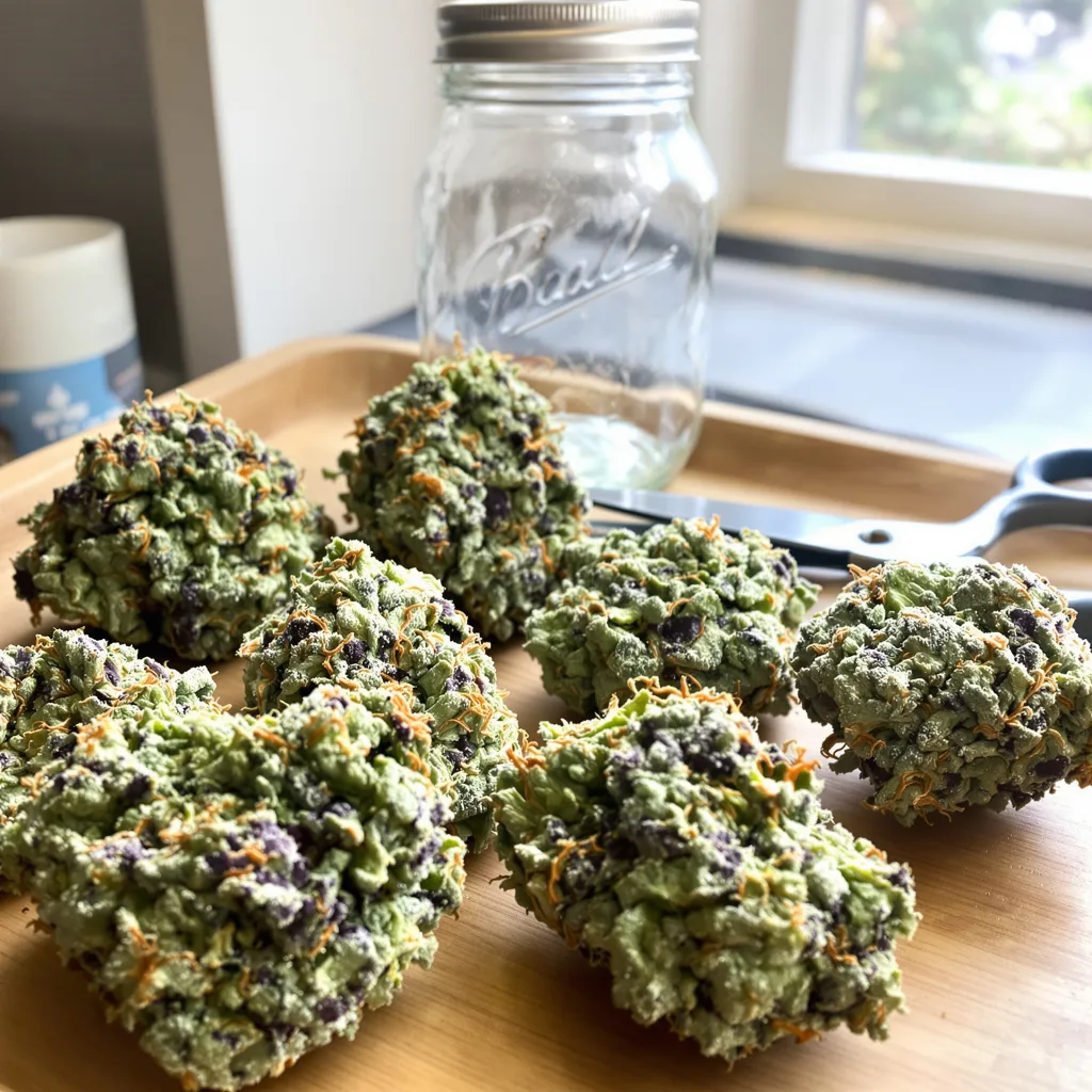 Area 51 35% indica / 65% sativa — flor con tricomas visibles
