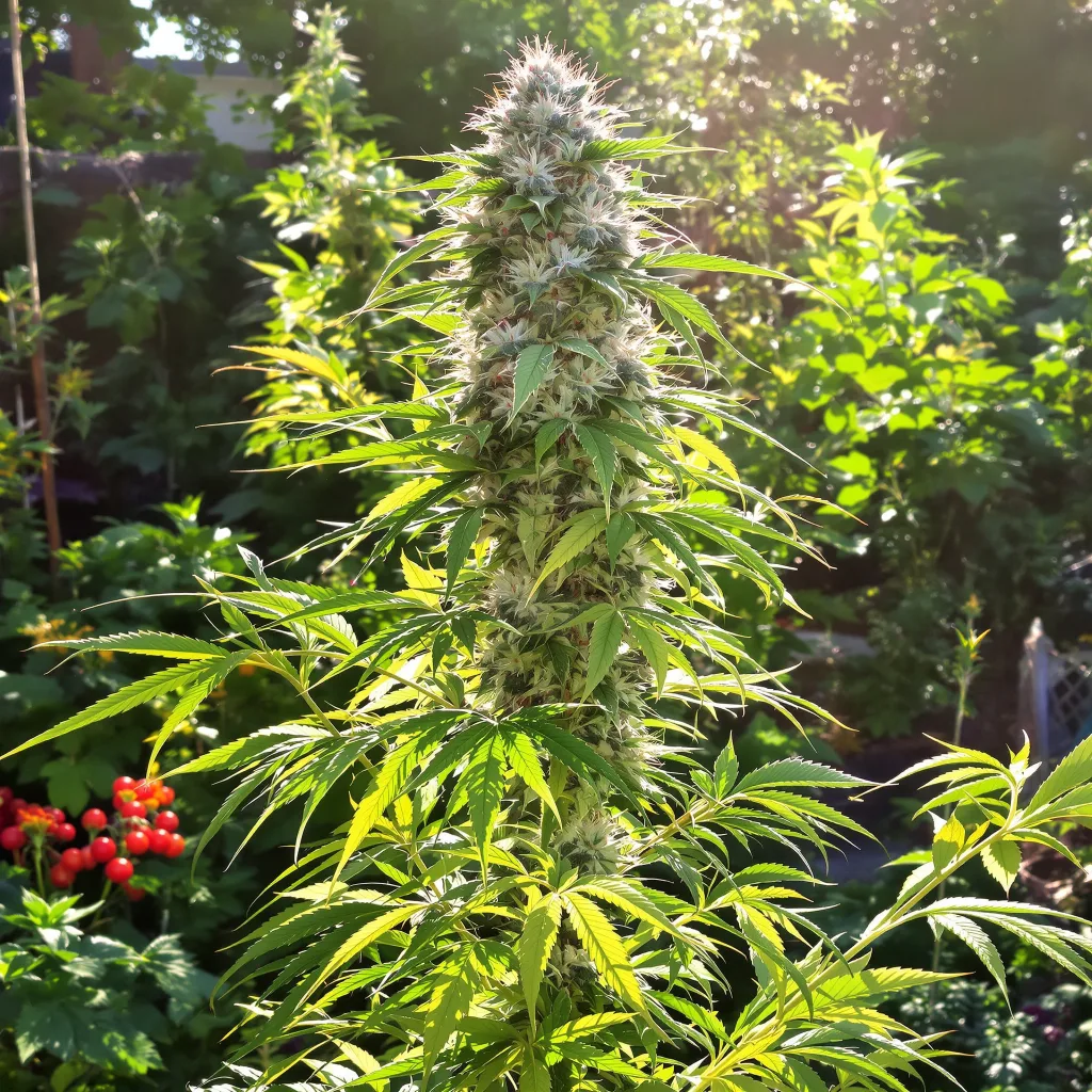 Area 51 35% indica / 65% sativa — flor con tricomas visibles