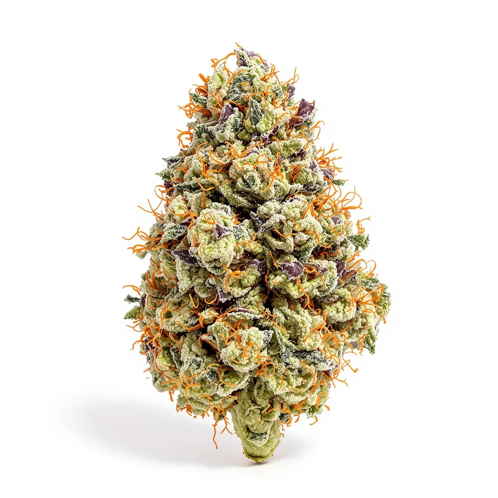 Area 51 35% indica / 65% sativa — flor con tricomas visibles