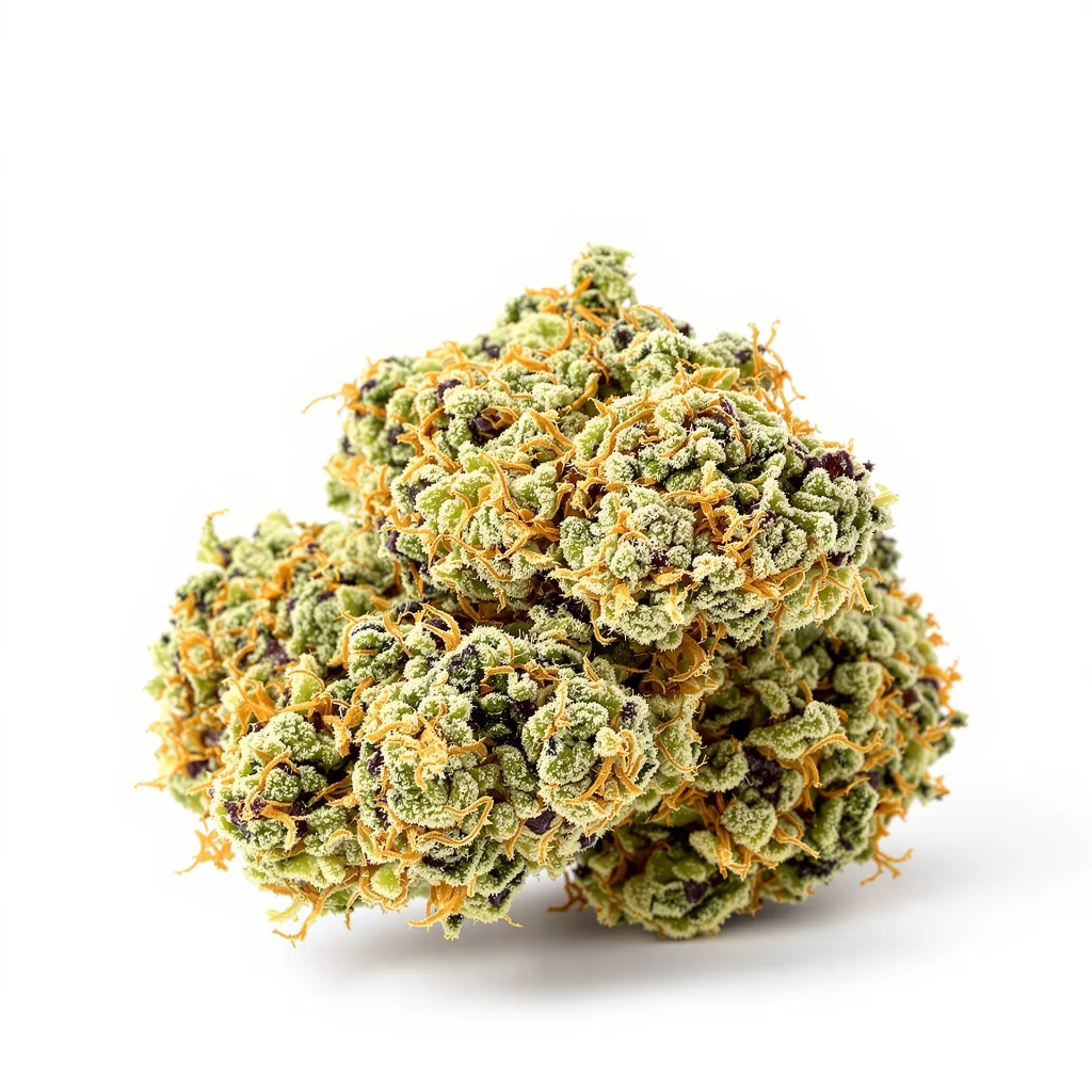 Aurora Borealis 49% indica / 51% sativa — flor con tricomas visibles