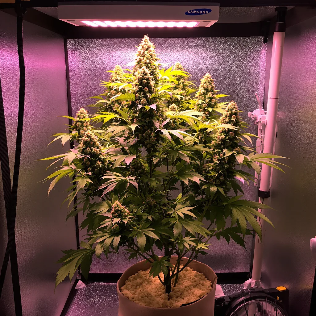 Planta de cannabis Ayahuasca Purple en fase de floración — 60-100 cm autofloración
