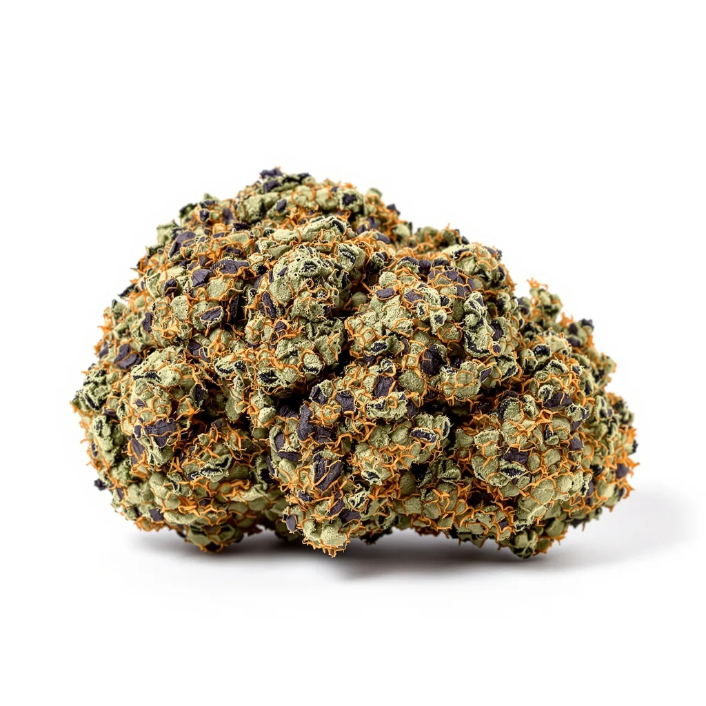 B-52 65% indica / 35% sativa — flor con tricomas visibles