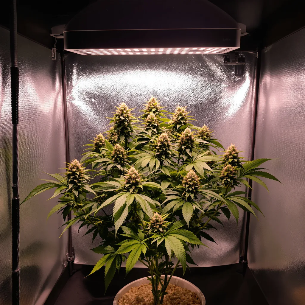 Planta de cannabis Badazz Cheese en fase de floración — 90-130 cm feminizada