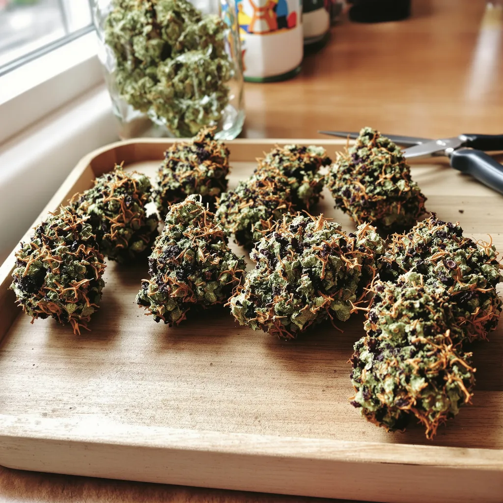 Baked Apple 87% indica / 13% sativa — flor con tricomas visibles