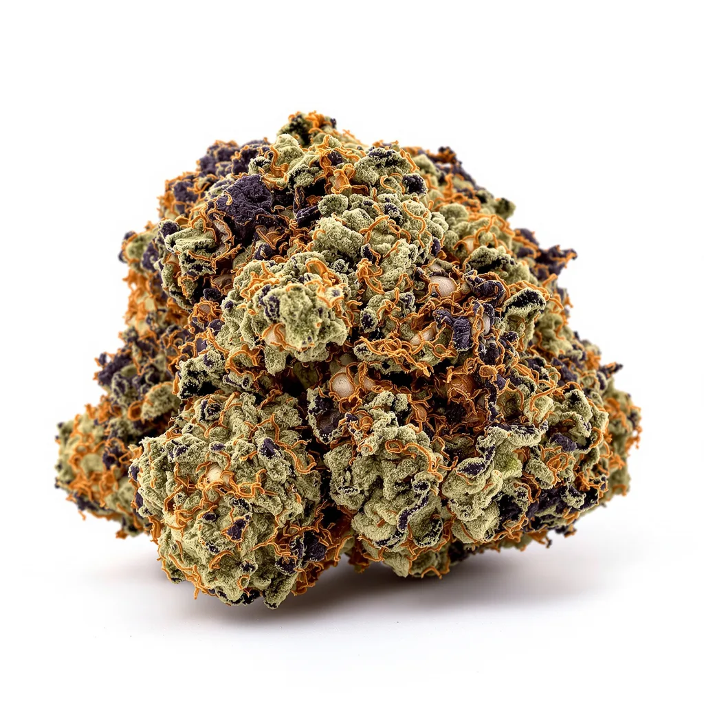 Baked Apple 87% indica / 13% sativa — flor con tricomas visibles
