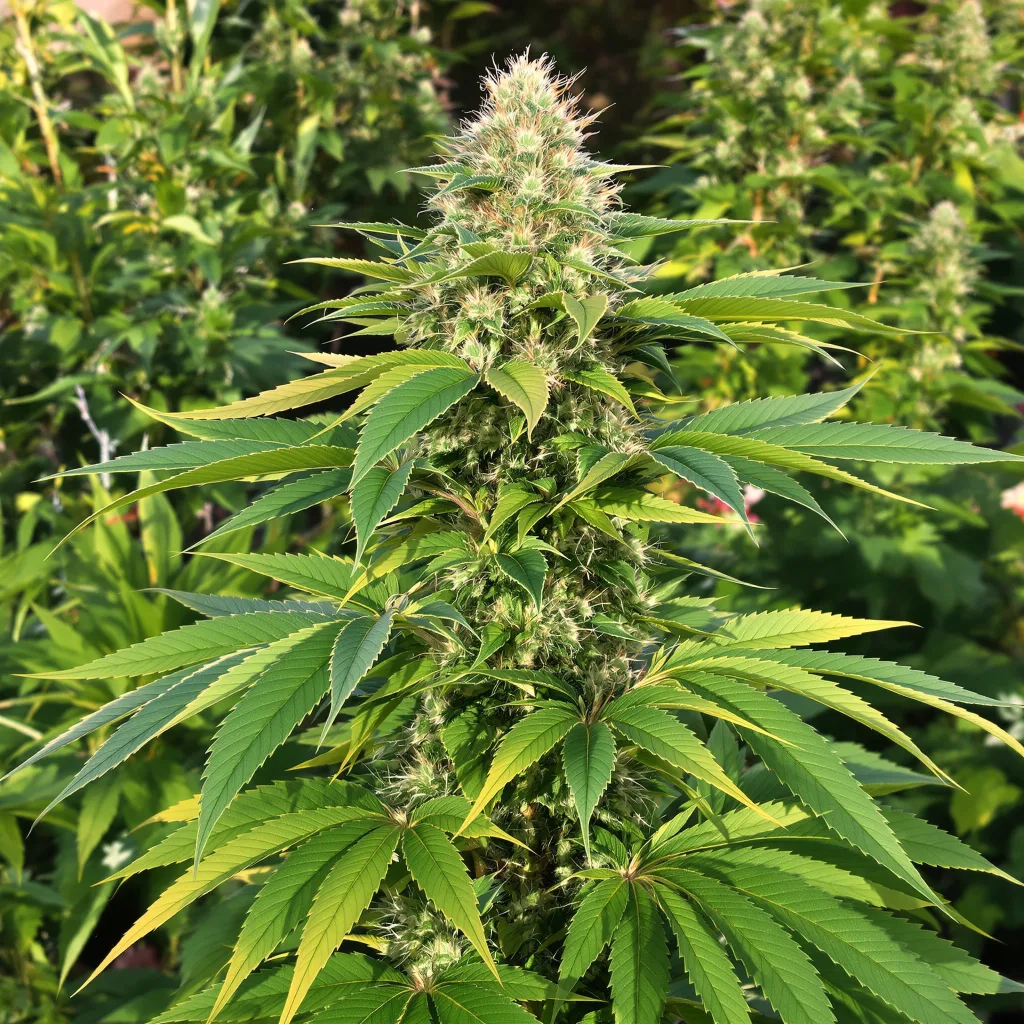 Banana Cooler 73% indica / 27% sativa — flor con tricomas visibles