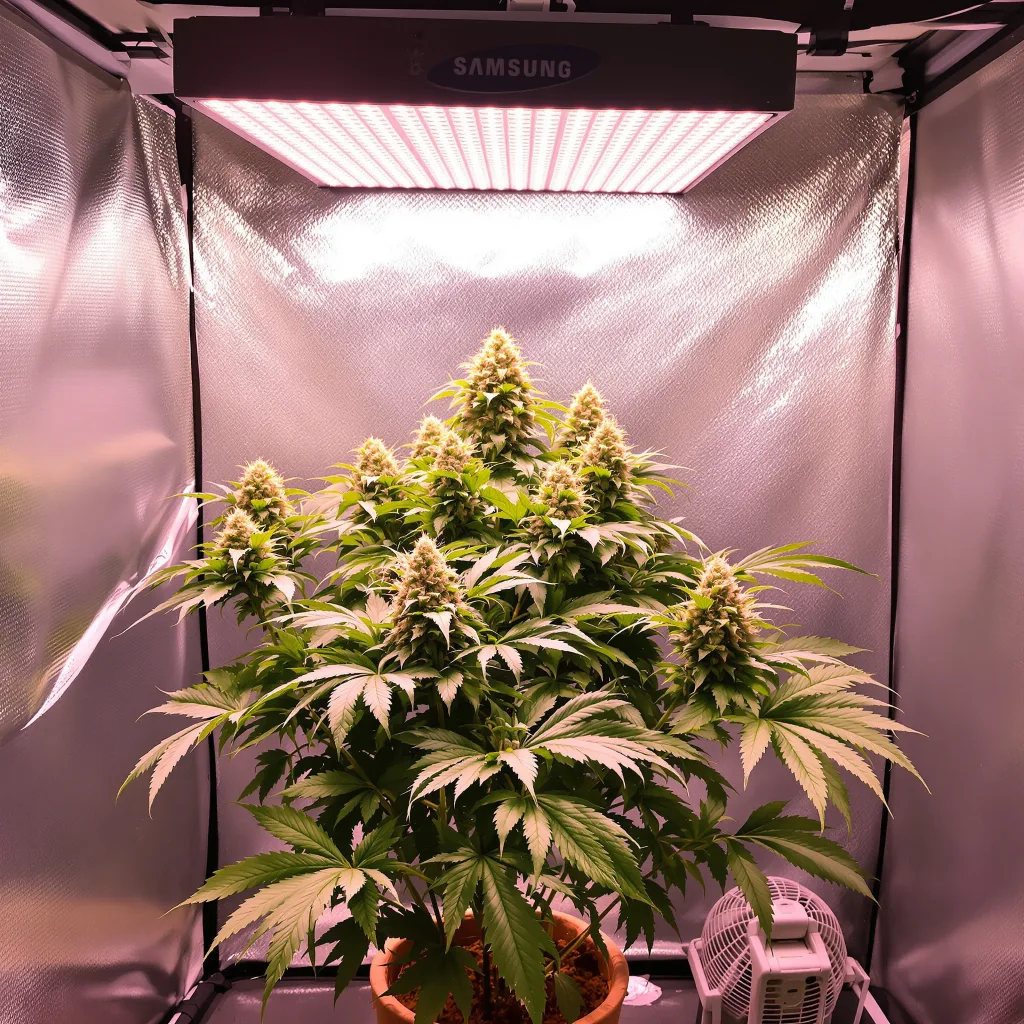 Planta de cannabis Banana Daddy en fase de floración — 90-130 cm feminizada