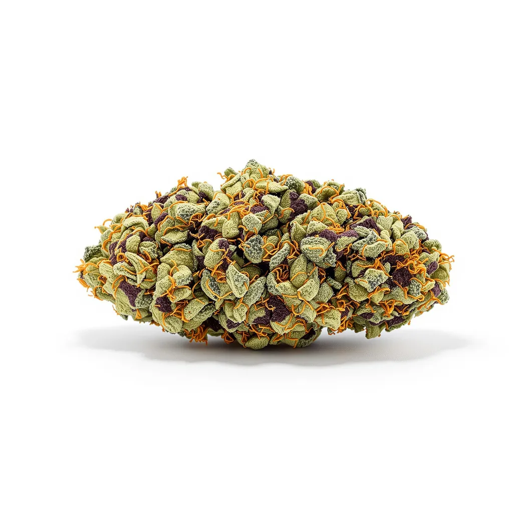 Banana Diesel 70% indica / 30% sativa — flor con tricomas visibles