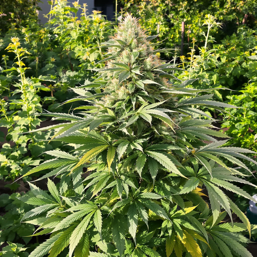 Banana Kush 76% indica / 24% sativa — flor con tricomas visibles