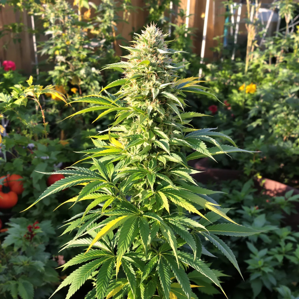 Banana OG 76% indica / 24% sativa — flor con tricomas visibles