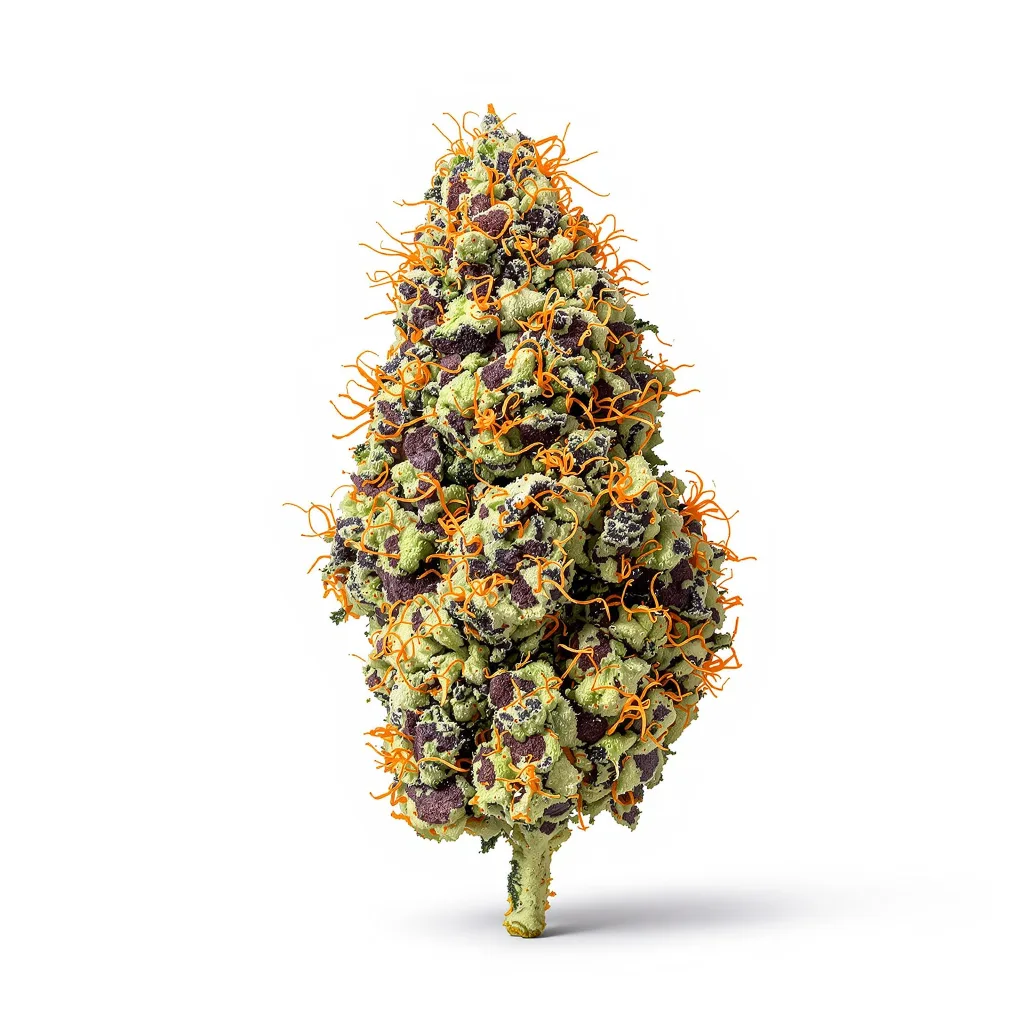 Banana OG 76% indica / 24% sativa — flor con tricomas visibles