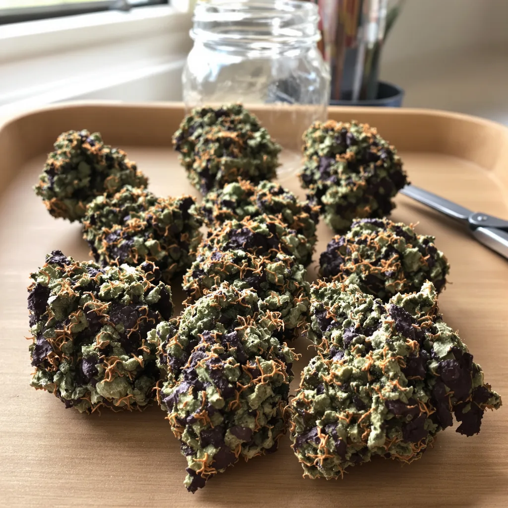 Banana OG 76% indica / 24% sativa — flor con tricomas visibles