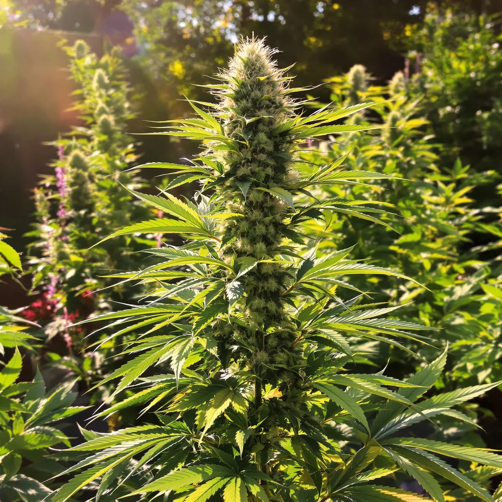 Bay 11 50% indica / 50% sativa — flor con tricomas visibles