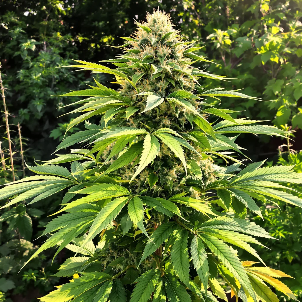 Bay Dream 66% indica / 34% sativa — flor con tricomas visibles