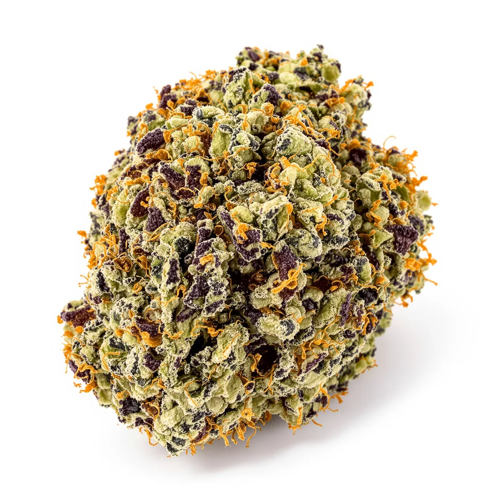 Bay Dream 66% indica / 34% sativa — flor con tricomas visibles
