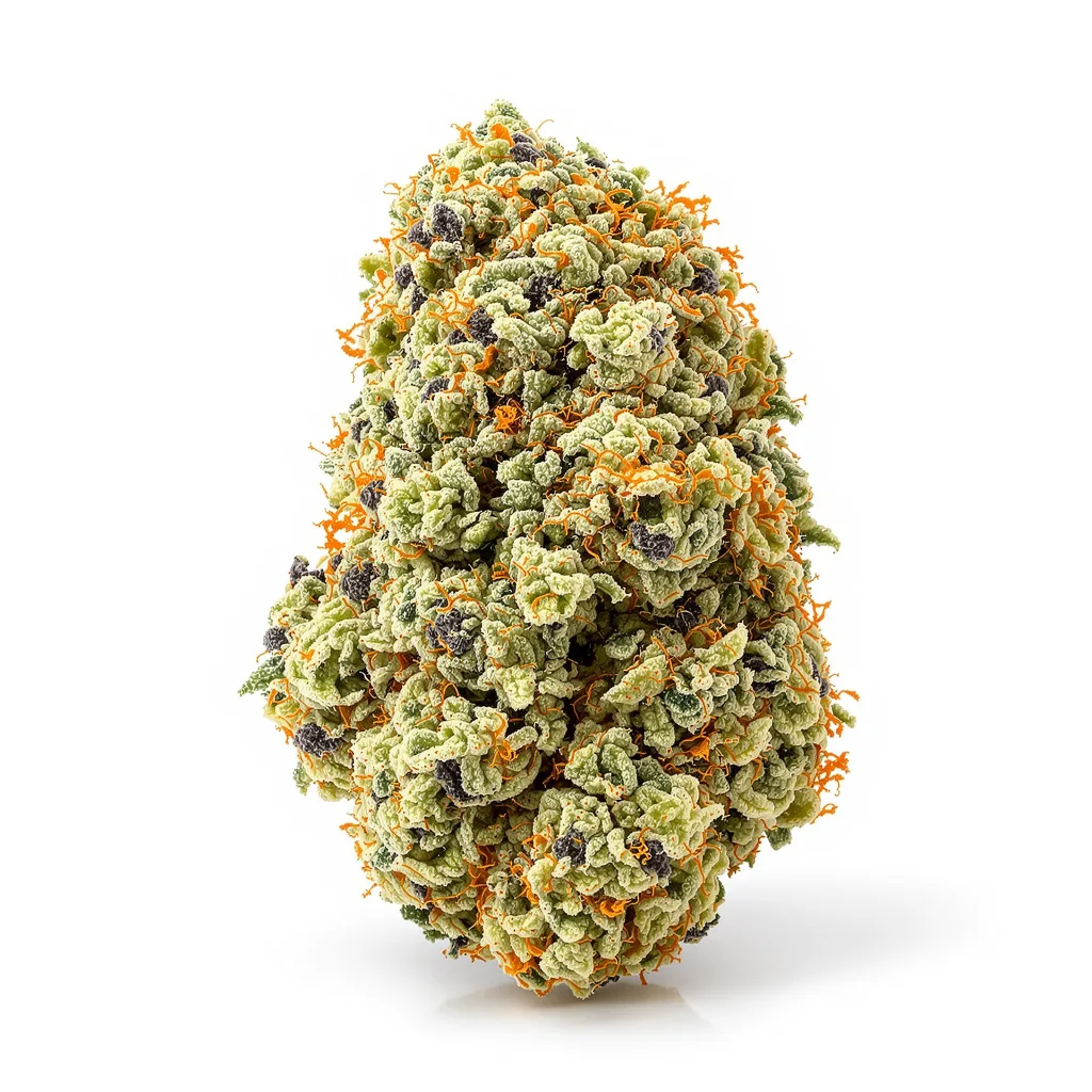 BCN Diesel CBD 57% indica / 43% sativa — flor con tricomas visibles
