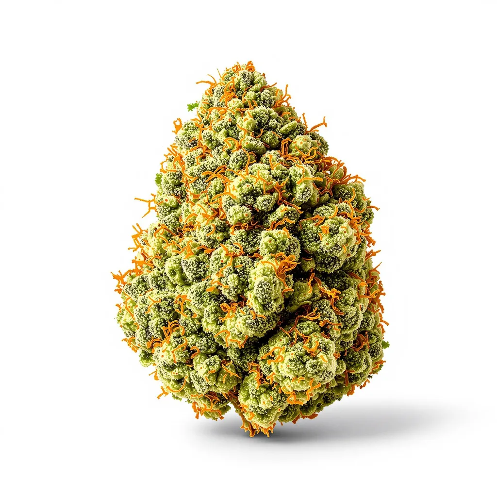 Berner's Cookies 25% indica / 75% sativa — flor con tricomas visibles